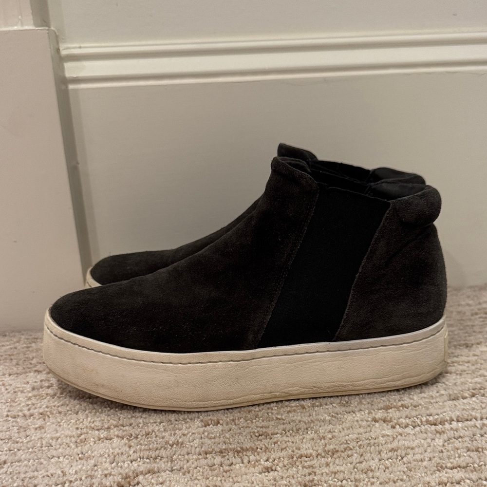 Women’s Vince Black Suede High-Top Sneakers